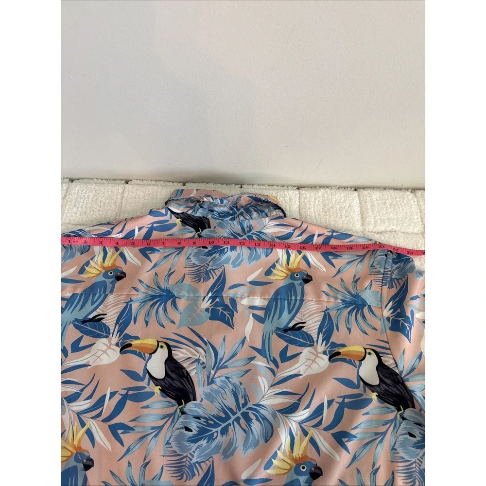 Doopccor Short Sleeve Button Tropical Shirt 2XL Coastalwear Resortwear Preppy